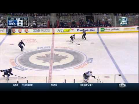 Hits from 1st and 2nd period. St. Louis Blues vs Winnipeg Jets Feb 26 2015 NHL