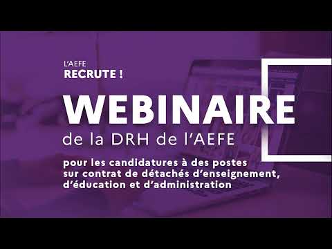 Webinaire DRH : recrutement des détachés d'enseignement, d'éducation et d'administration