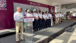 Durante el izamiento de la bandera llaman a participar al simulacro en Oaxaca