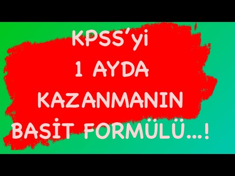 KPSS’yi 1 AYDA KAZANMANIN BASİT FORMÜLÜ📌