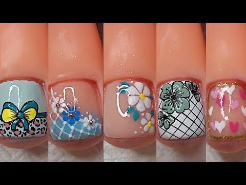 Modelos de UÑAS FÁCILES Y BONITOS | Uñas Decoradas🦶😍💅