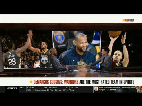 High Noon Today 01.17.2019 - DeMacus Cousins ; Warriors Are The Most Hated Team In Sports