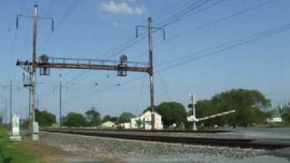 preview picture of video 'Amtrak Keystoner #672 at the Irishtown Road Grade Crossing--5/31/09'