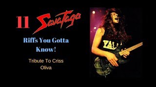 11 Savatage Riffs You Gotta Know! Tribute to Criss Oliva