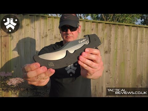 Cold Steel Espada XL G10 Review with Slow Motion Opening and Cutting by Tactical Reviews
