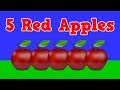 5 RED APPLES Apple Song For Kids