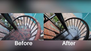 Metal hand rail & staircase restoration I How to repaint old metal