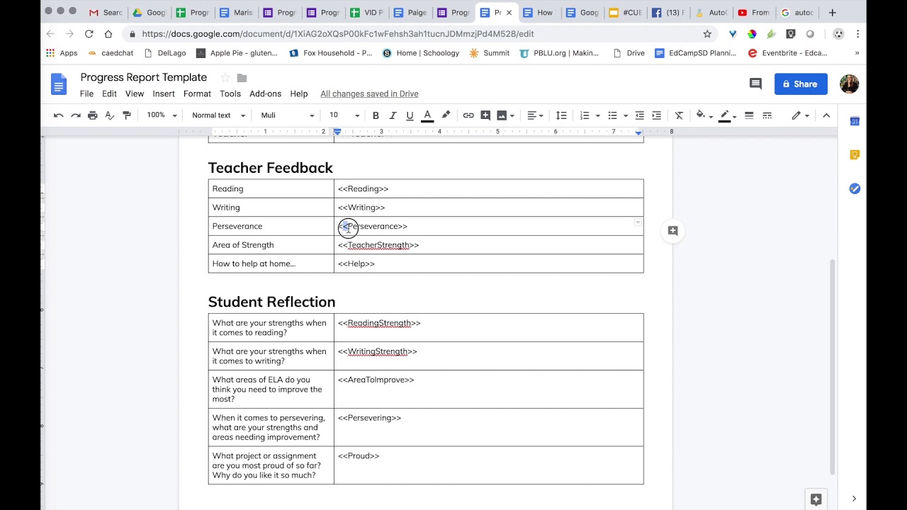 Designing Student Voice Progress Reports: Google Form Template