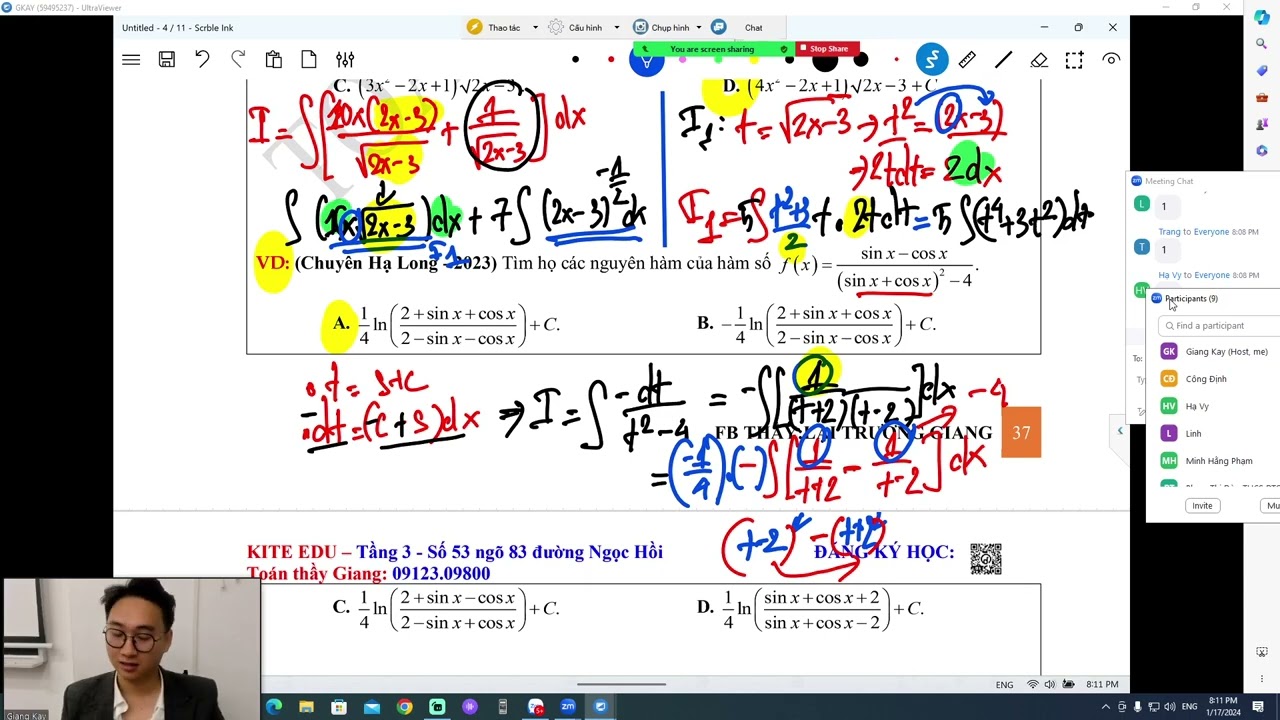 NGUYÊN HÀM TÍCH PHÂN ĐỔI BIẾN