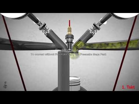 Viertaktmotor   4 Takt Motor Ottomotor Animation gekürzt
