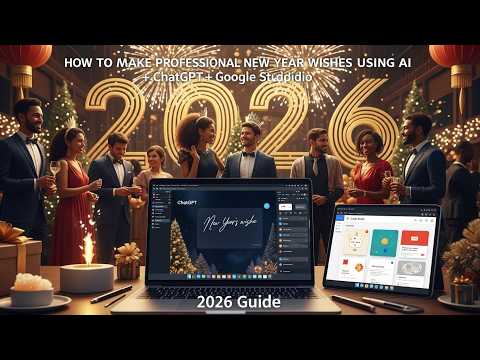 How to Make Professional New Year Wishes Using AI   ChatGPT  Google Studio Tutorial