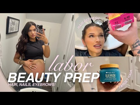 LABOR & DELIVERY PREP VLOG | 39 weeks, hair appointment, nails, self tan, prepping for birth 🤍