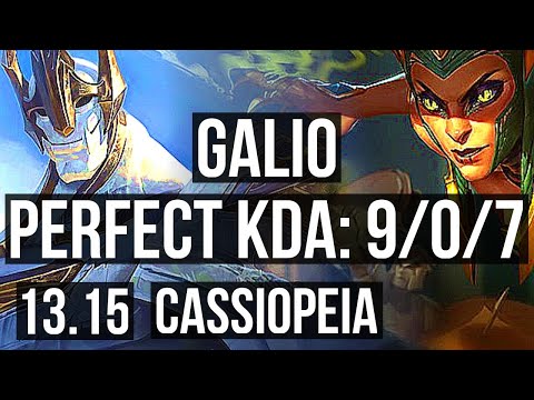 GALIO vs CASSIOPEIA (MID) | 9/0/7, Rank 8 Galio, Legendary, 400+ games | EUW Challenger | 13.15