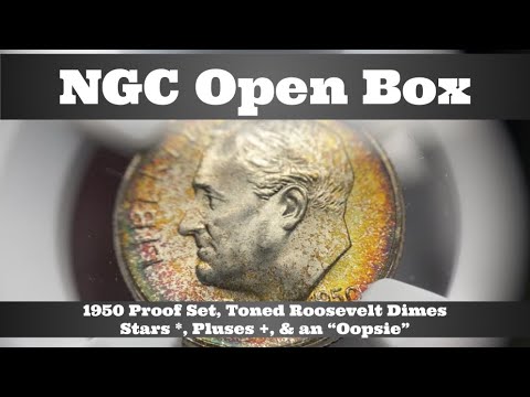 NGC Open Box Coin Grade Results - 1950 Proof Set, Toned Roosevelt Dimes - Stars, Pluses, & an Oopsie