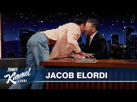 Jacob Elordi Kisses Jimmy & Talks Oscar Nom for Frankenstein & Wuthering Heights with Margot Robbie