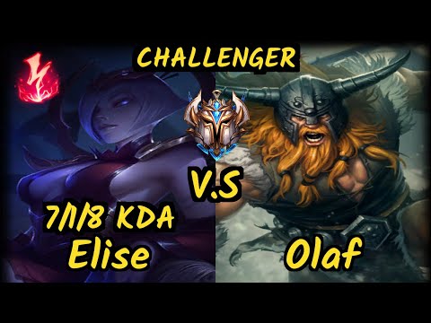 Spirit (ELISE) vs OLAF - 7/1/8 KDA JUNGLE CHALLENGER GAMEPLAY - KR