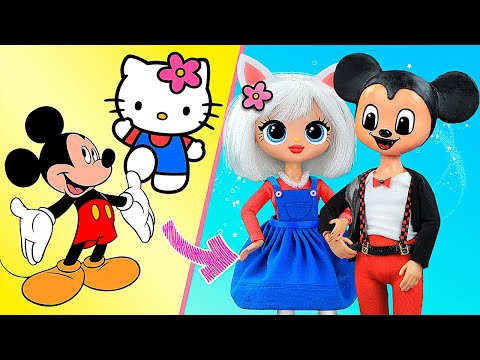 Mickey Mouse Family and Hello Kitty Family / 10 LOL OMG DIYs