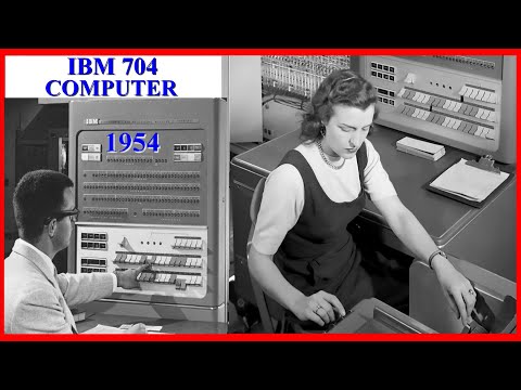Computer History 1954 - IBM 704 vacuum tube based computer  (floating point, scientific, mainframe)