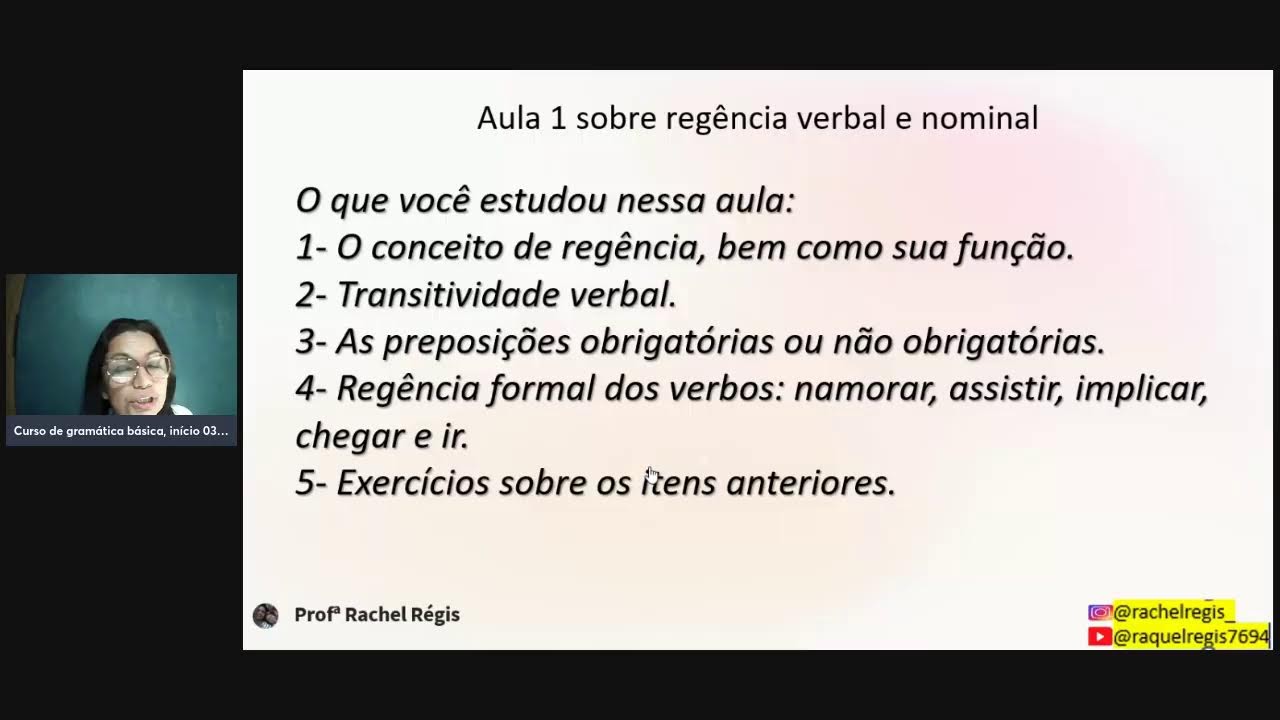 Regência verbal e nominal - Parte I