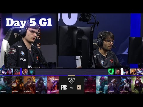 FNC vs C9 | Day 5 LoL Worlds 2022 Main Group Stage | Fnatic vs Cloud 9 - Groups full game