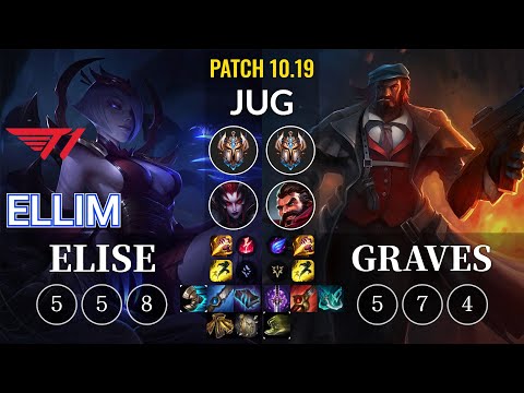 T1 Ellim Elise vs Graves Jungle - KR Patch 10.19