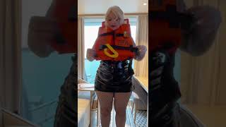 How to probably NOT put on a lifejacket.  #cruising #cruisetips #pvc #cruiseship #pvcdress