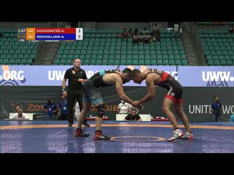 Round 2 FS - 79 kg: G. KOUGIOUMTSID (GRE) v. M. NOKHODILARIM (IRI)