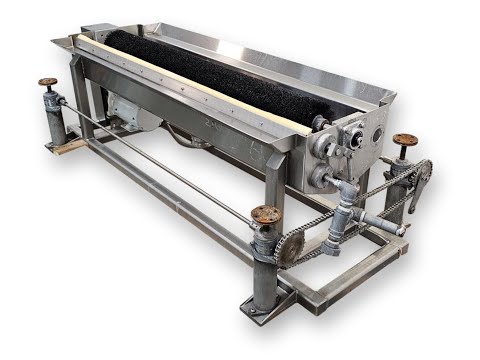 Used 1/2HP Motorized Sanitary Conveyor Belt Washing System - 54"W