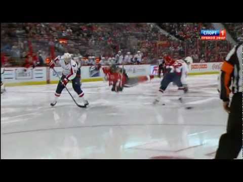 Mike Green hits Colin Greening (Capitals & Senators), NHL, February 22, 2012