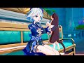 Petting A cat with Furina 🥰🥰 (Genshin Impact Animation)