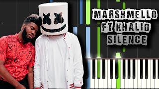Marshmello ft. Khalid - Silence - Piano Tutorial Synthesia (Download MIDI + PDF Sheets)