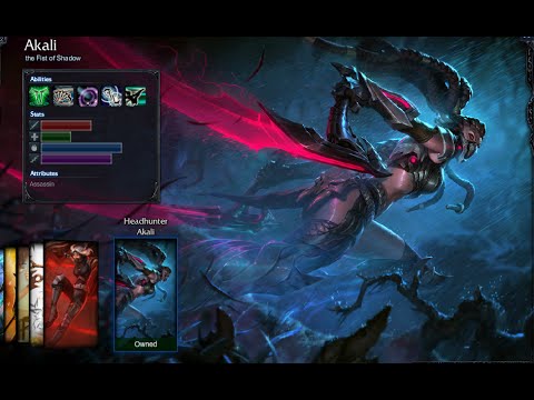 Headhunter Akali Skin Spotlight Gameplay 1080p HD