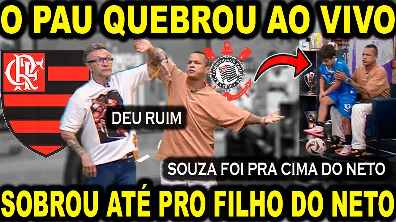 SOUZA FOI PRA CIMA DO NETO! O PAU QUEBROU AO VIVO! FLAMENGO X CORINTHIANS! SÃO PAULO ELIMINADO!