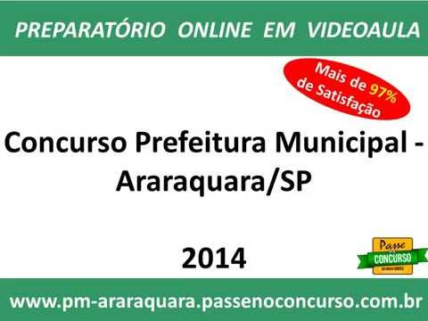 Concurso Prefeitura Municipal - Araraquara/SP - Agente de Arrecadação