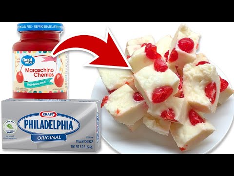 EASY Cream Cheese Christmas Candy Recipes - Cherry Cream Cheese Fudge