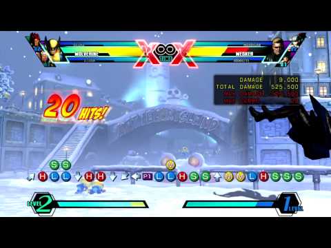 [UMVC3] Team JWong - Concept optimal midscreen BnB (1.038M damage/-0.3 meter)