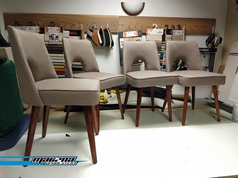 Krzesło PRL Muszelka , proj. W. Leśniewski, Bydgoska Fabryka Mebli, lata 60. tapicerowanie renowacja