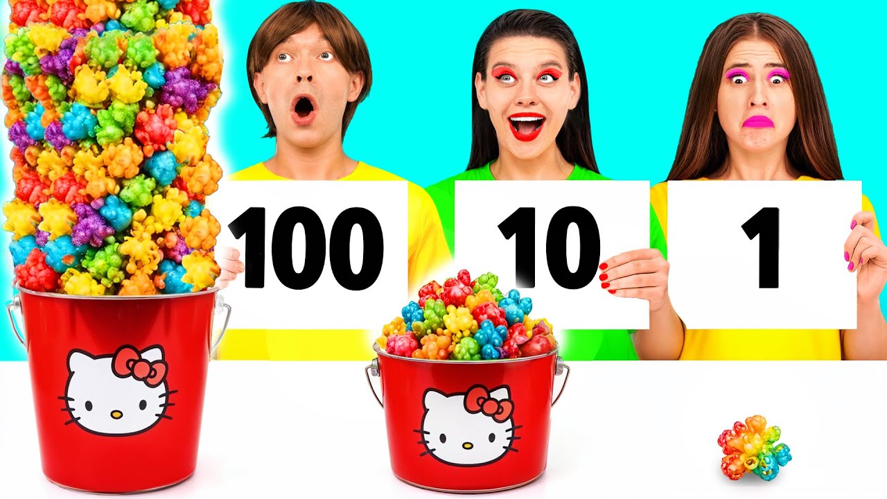 100個重ねフードチャレンジ | キッチンのハックと裏ワザ Happy Funny