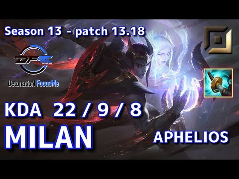 【KRサーバー/D1】DFM Milan アフェリオス(Aphelios) VS ザヤ(Xayah) BOT - Patch13.18 KR Ranked【LoL】