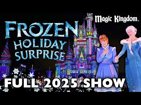 Frozen Holiday Surprise Castle Lighting at Magic Kingdom 2025