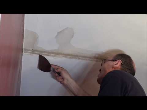 How to fix patch the ceiling after water damage. Как исправить потёк в потолке