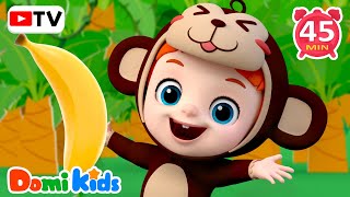Download lagu Monkey Banana Dance with Baby Monkey Domi!🍌🙈| Nursery Rhymes & Kids Songs | Domi Kids mp3