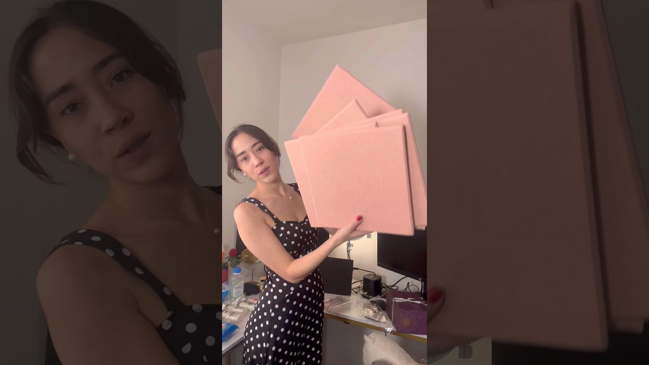 ✨ Pink Felt Panels for My Vision Wall 💻🩷 | Amazon Home Office Add-ons #shorts