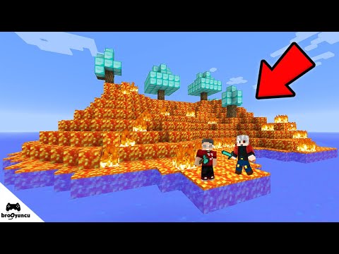 MİNECRAFT SU DÜNYASI GİZLİ LAV ADASI ŞANS BLOKLARI SAVAŞI