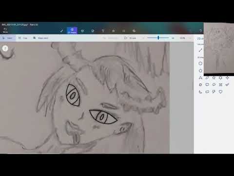 Paint 3D - DQ Azazel doing the outline out the sketch