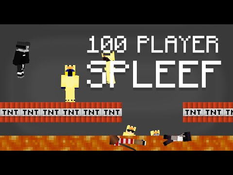 Insane Minecraft Spleef Tourney - 100 Players!