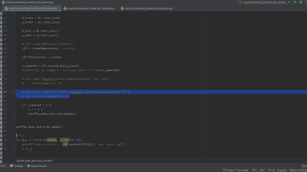 Machine learning salary predicting model with Python
