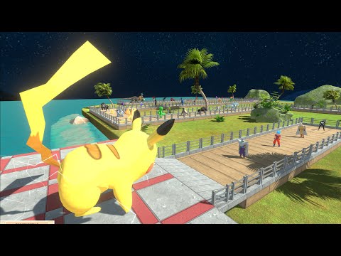 PIKACHU DESERT ISLAND DEATH RUN - Animal Revolt Battle Simulator