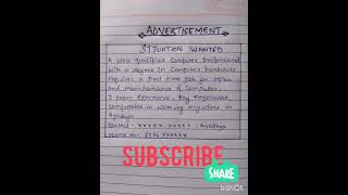 Advertisement writing class 11/12  English writing skill