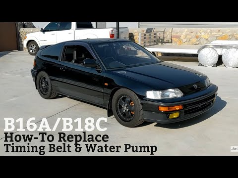 DIY How To Replace B16A & B18C DOHC VTEC Timing Belt and Water Pump (Cam and Crank Seals) EF CRX